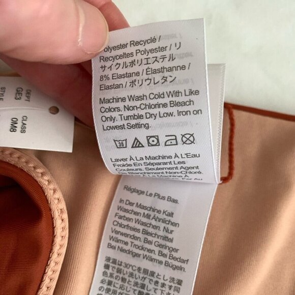 J Crew Swimsuit Womens Medium Bikini Bottom String Cheeky Curved Beads Brick Red - Picture 10 of 10